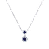 0.06ct Diamond & 0.13ct Blue Sapphire 14k White Gold Pendant